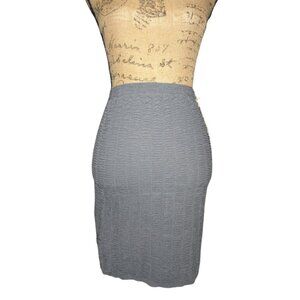 NWT Poof! Excellence Gray Textured bodycon Midi Pencil Skirt M/L